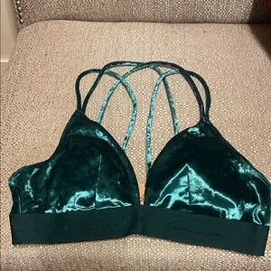 PINK Victoria's Secret Teal Velvet Bralette